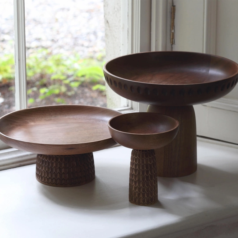 Table Centrepiece NERA bowl medium Walnut ZANAT