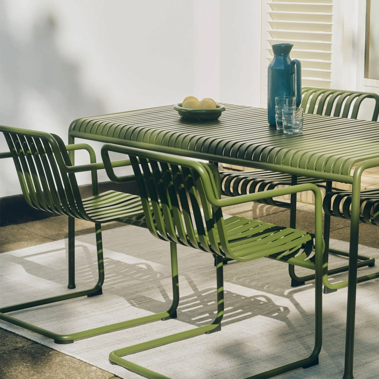 Outdoor Lounge Chair PALISSADE CANTILEVER Dining Olive HAY