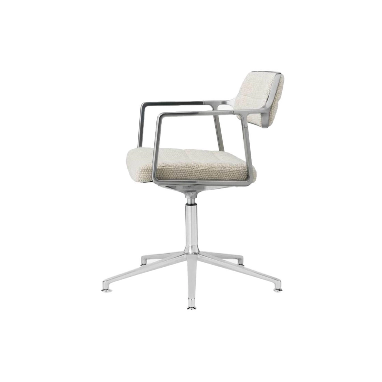 SWIVEL CHAIR 453+ à patins tissu Off-White / Aluminium poli VIPP