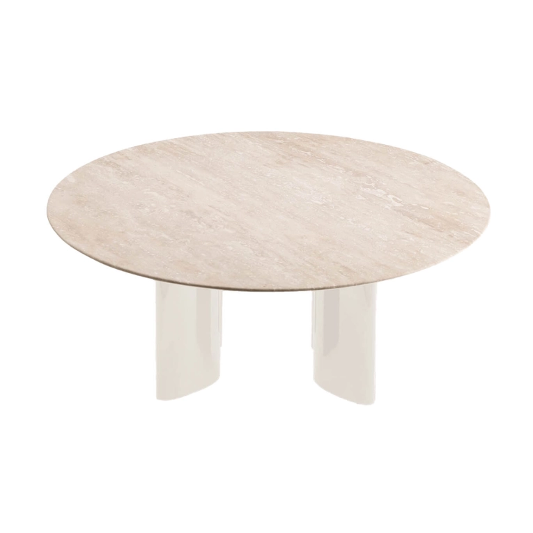 Table basse CARLOTTA Travertin / Blanc Crème THE SOCIALITE FAMILY