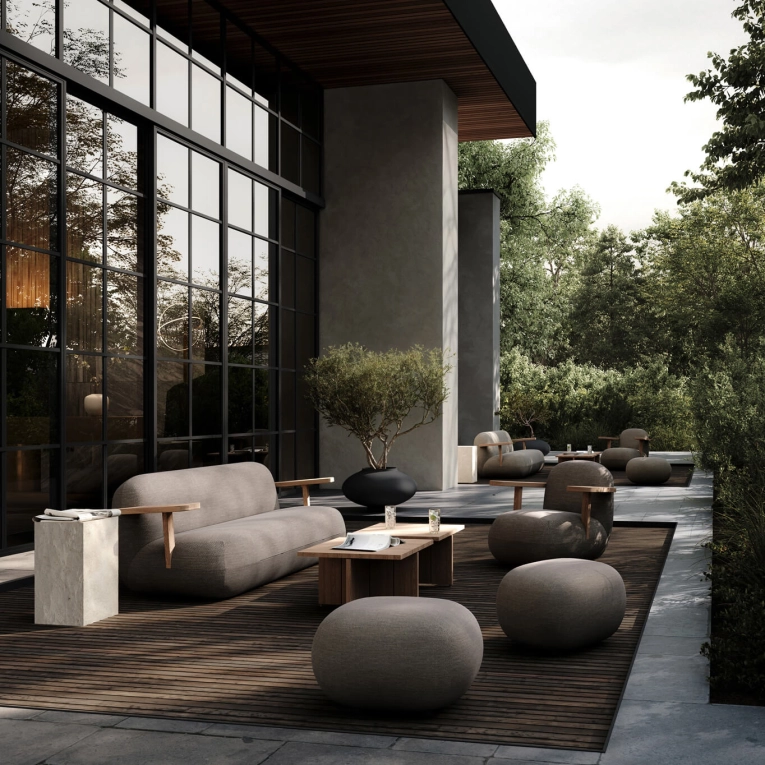 Pouf TOE Gris pierre Anti-UV 101 COPENHAGEN