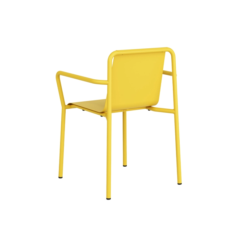 Chaise extérieure PANORAMA Jaune Soleil avec accoudoirs TIPTOE