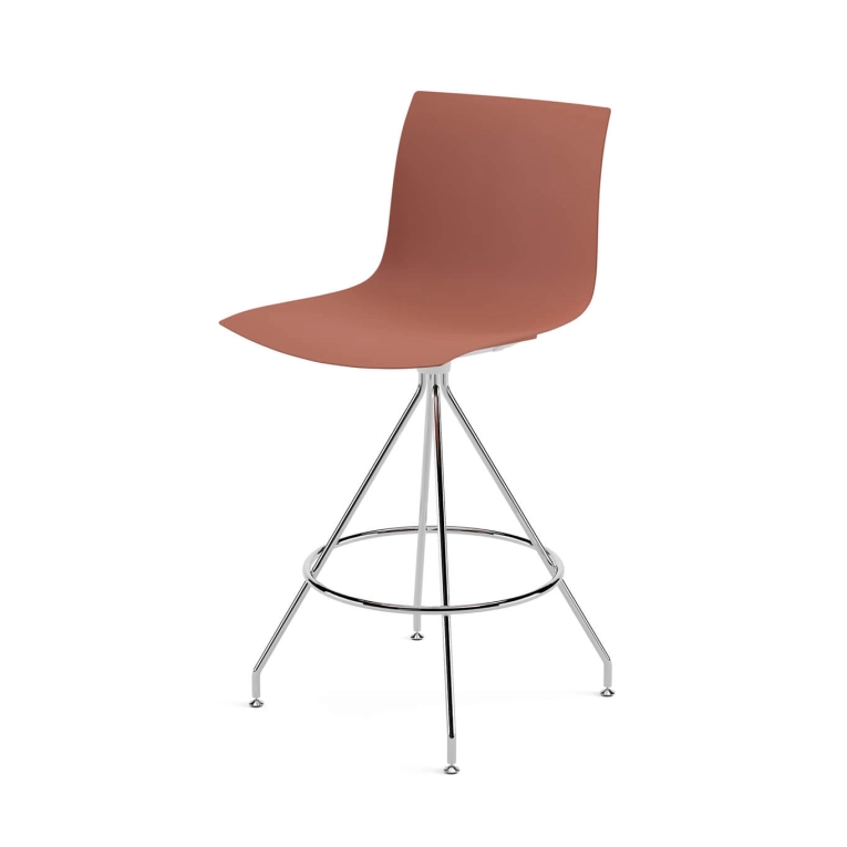 Stool CATIFA RE 46, H 65 Orange, Chrome Base ARPER