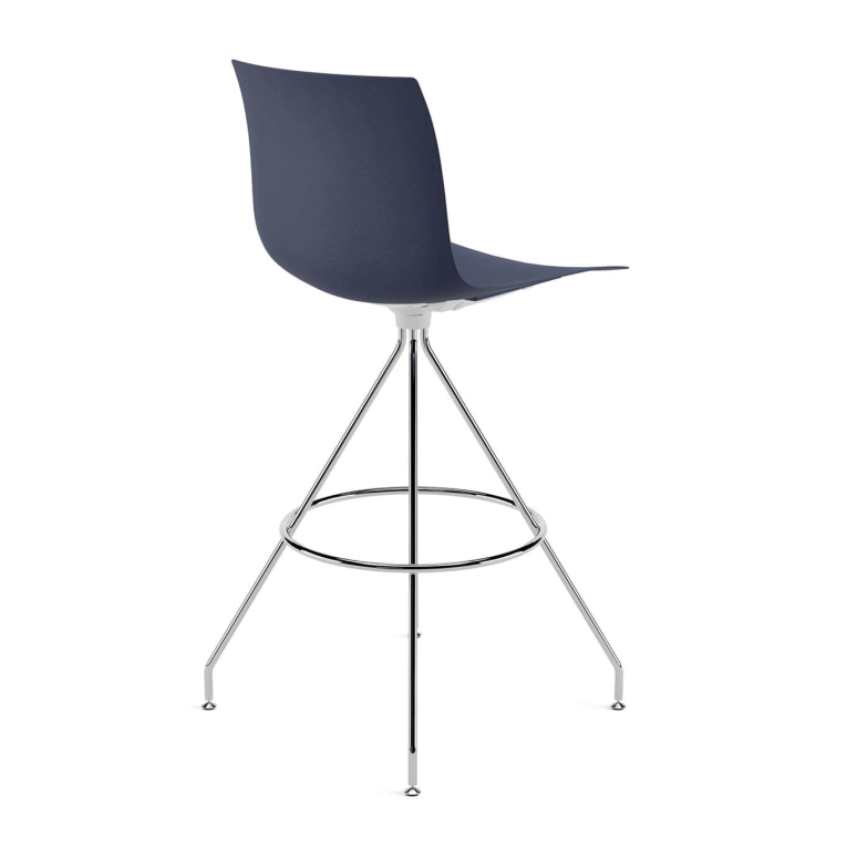 Bar Stool CATIFA RE 46, H 75 Blue, Chrome Base ARPER