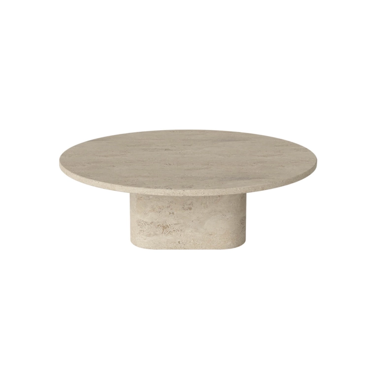 Table basse EIDA Ø 90 H 28 Travertin Sable BOLIA