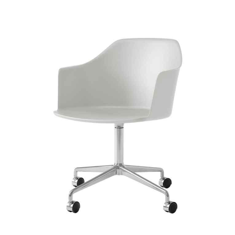 Fauteuil de bureau RELY HW48 Blanc Huître/Aluminium Poli AND TRADITION