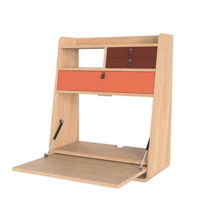 Bureau GASTON Chêne, Corail/bourgogne HARTO