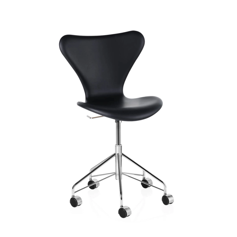 Fauteuil de bureau SERIE 7 Cuir Essential Noir FRITZ HANSEN