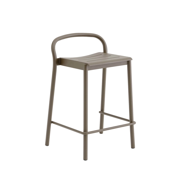 Tabouret haut LINEAR STEEL Taupe MUUTO