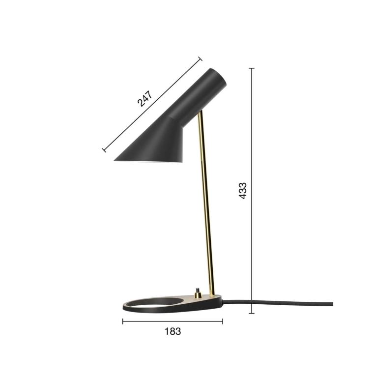 Lampe à poser AJ MINI TABLE Noir / Laiton LOUIS POULSEN