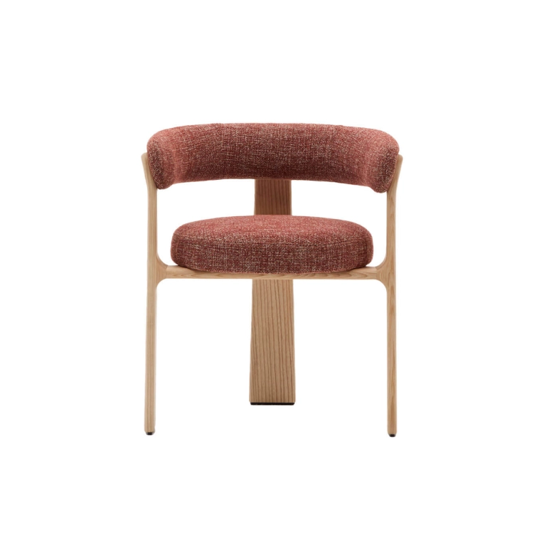 GRANITE 3 pieds Tissu Chenille terracotta / Frêne naturel KAVE HOME