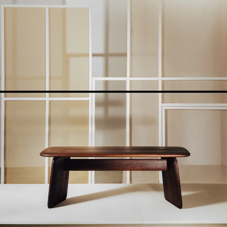 Banc STONEHENGE Noyer huilé ZANAT