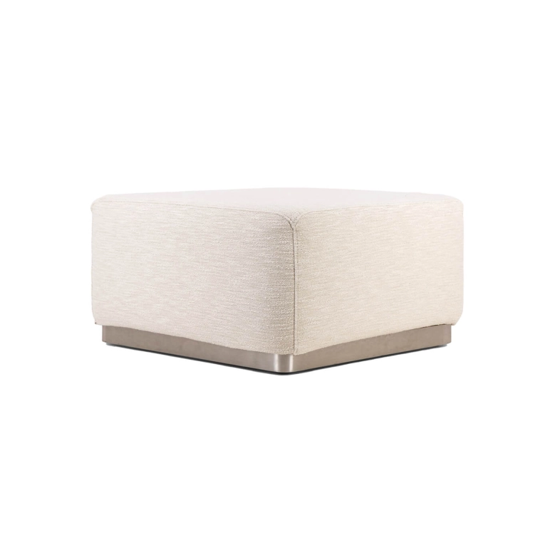 Pouf ROTONDO tissu tramé crème THE SOCIALITE FAMILY