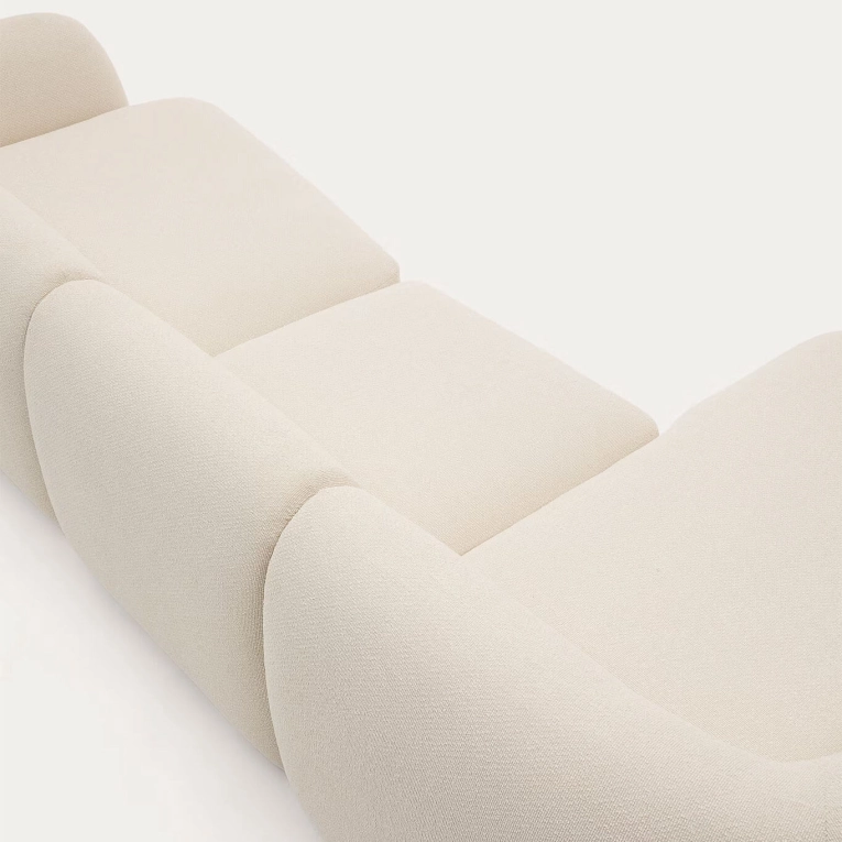 MARTINA modulable 4 places Chenille Ecru méridienne droite KAVE HOME