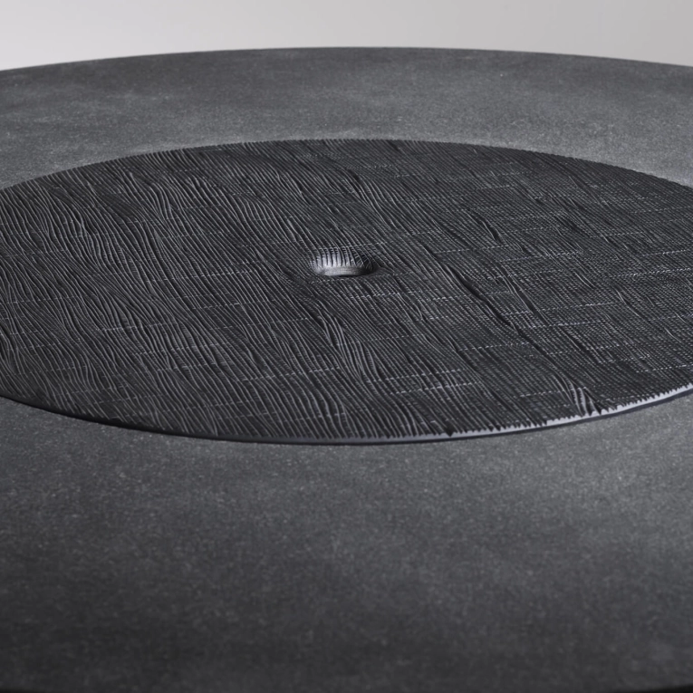 Dining Table KOBA granite tabletop Maple black Ø 140 ZANAT