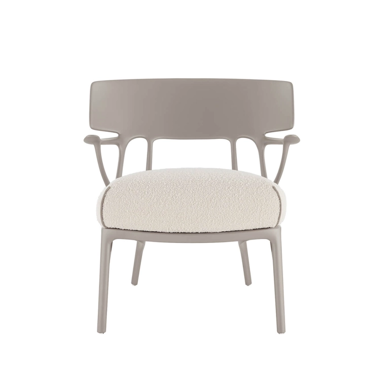 Fauteuil A.I. LOUNGE Gris/ Bouclé blanc KARTELL