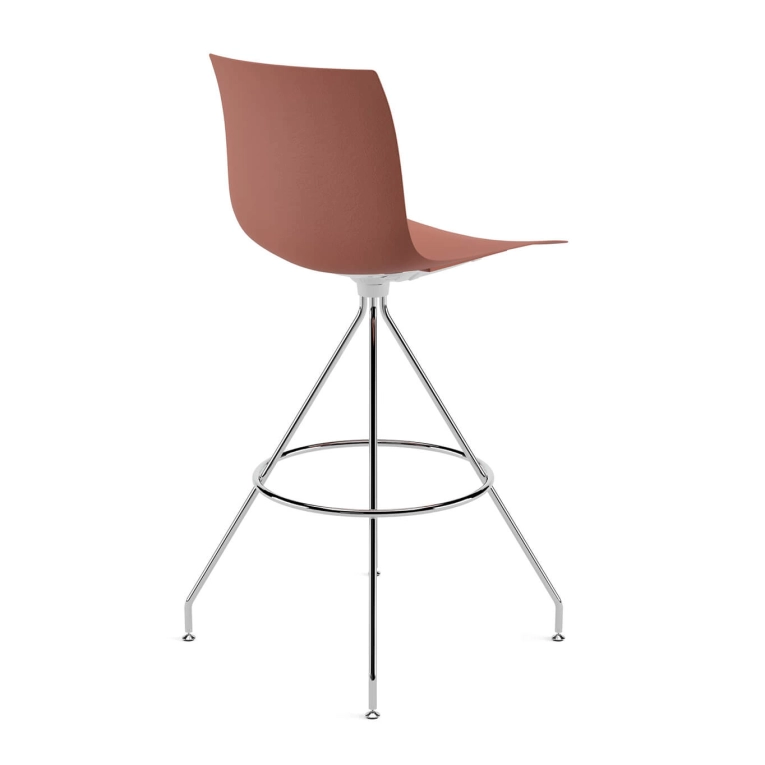 Bar Stool CATIFA RE 46, H 75 Orange, Chrome Base ARPER