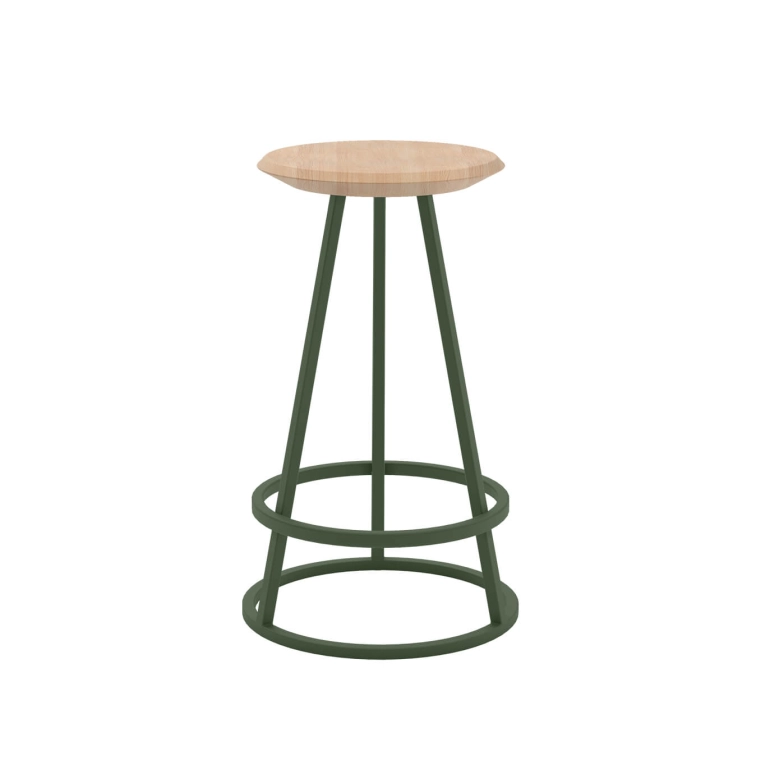 Tabouret haut GUSTAVE H65 Vert Cendré HARTO