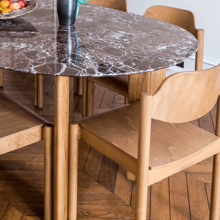 Table CARLOTTA ALTA 8 places Marbre Rouge THE SOCIALITE FAMILY