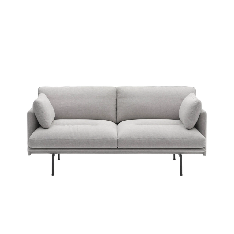 Canapé OUTLINE SOFT 2 places tissu Clay 12/noir MUUTO