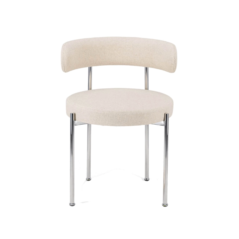 Chaise LIBERA Beige Tissu Texturé / Chrome THE SOCIALITE FAMILY