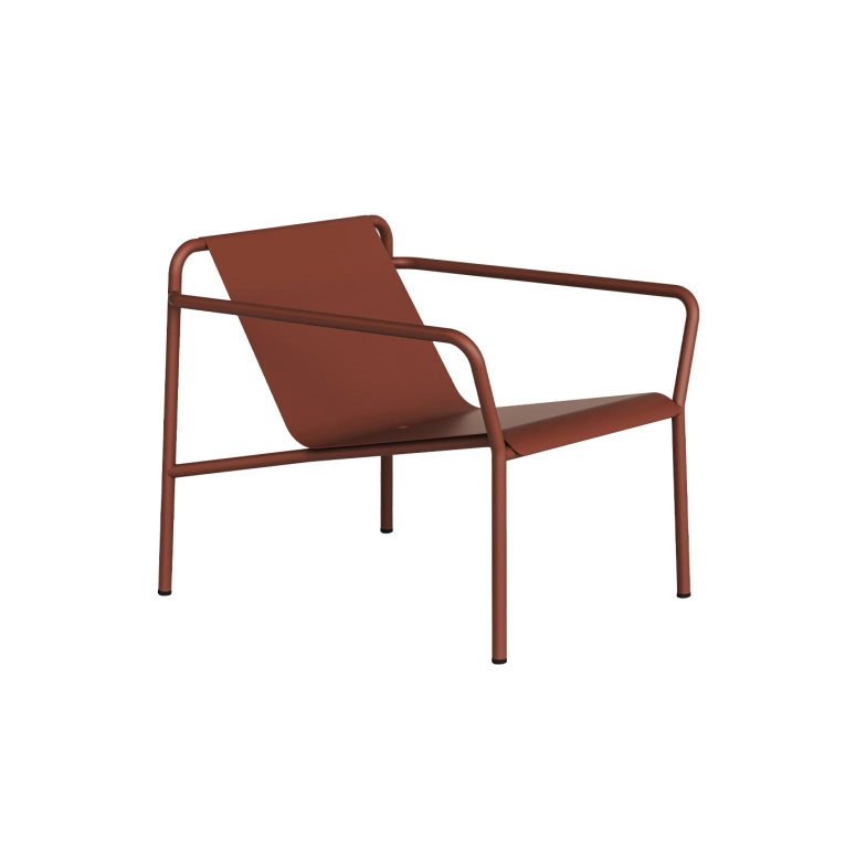 Fauteuil extérieur PANORAMA Rouge Brique avec accoudoirs TIPTOE