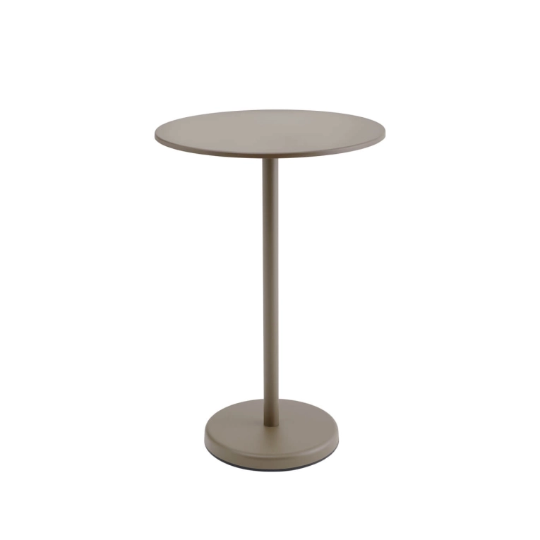 Table extérieure LINEAR STEEL CAFÉ Ø 70 x H 95 Taupe MUUTO