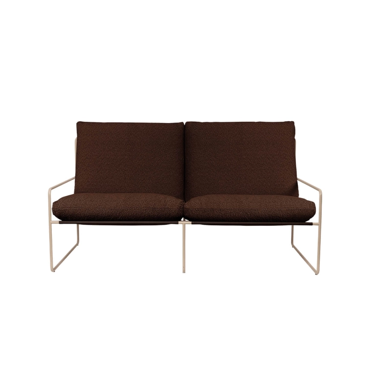 Canapé extérieur DESERT 2 Places Marron Accoudoirs Beige FERM LIVING