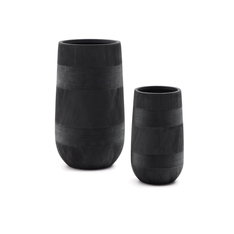 Ensemble de 2 TIVAL effet Ciment Noir Ø 45 et Ø 32 cm KAVE HOME