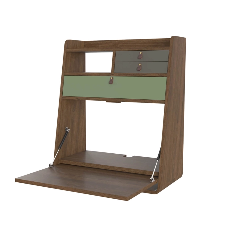 Bureau GASTON Chêne Teinté, Sauge/vert cendré HARTO
