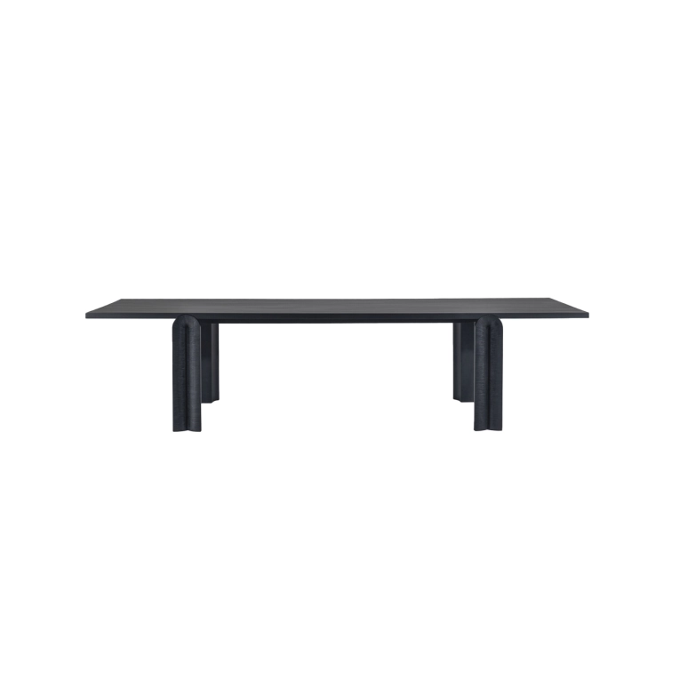 Table NAVE Érable Noir rainures sculptées ZANAT
