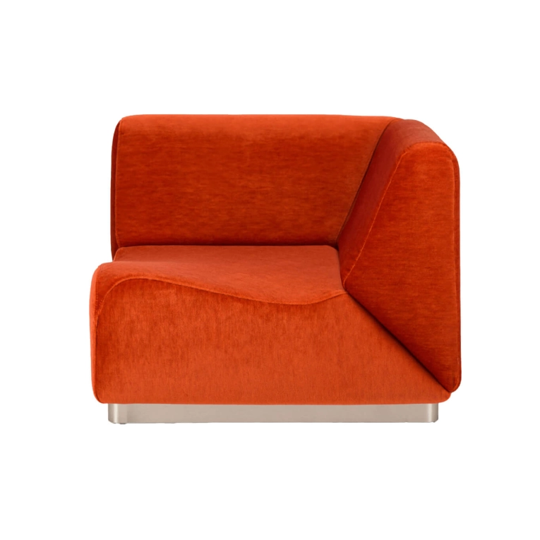Canapé ROTONDO Module d'angle Velours Vermillon THE SOCIALITE FAMILY