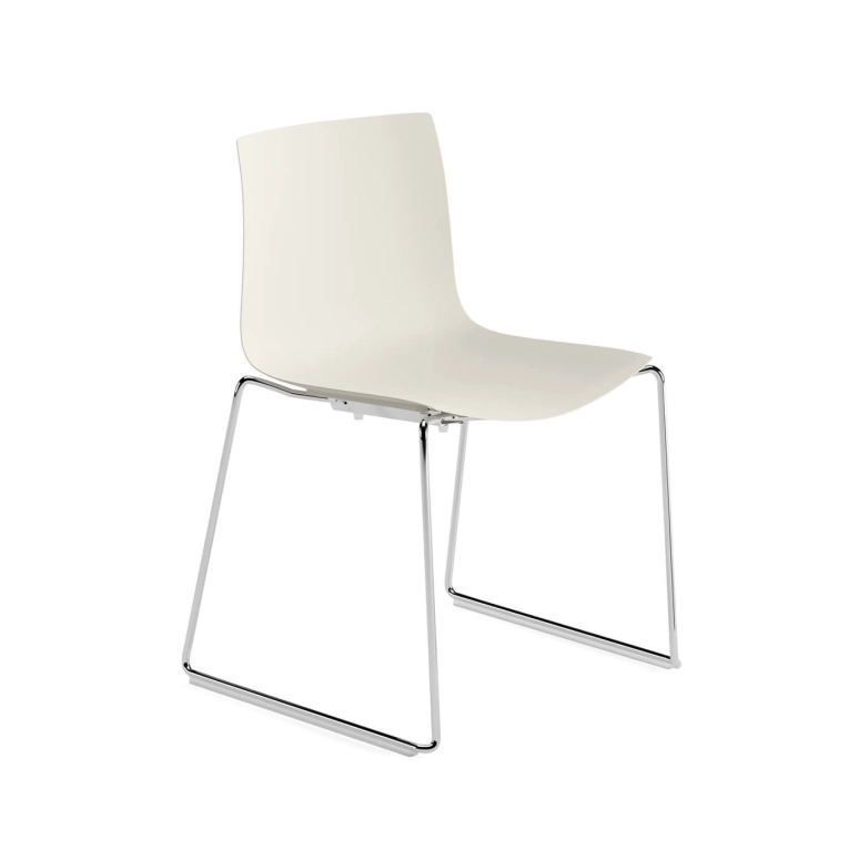 Chaise CATIFA RE 46 Piétement luge Ivoire ARPER
