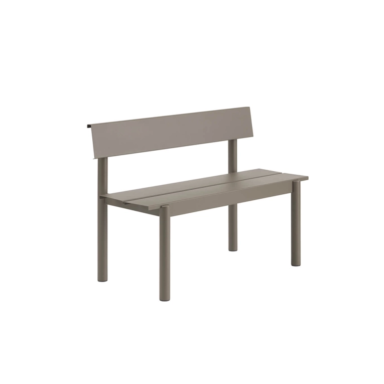 Banc extérieur LINEAR STEEL avec dossier L 110 Taupe MUUTO