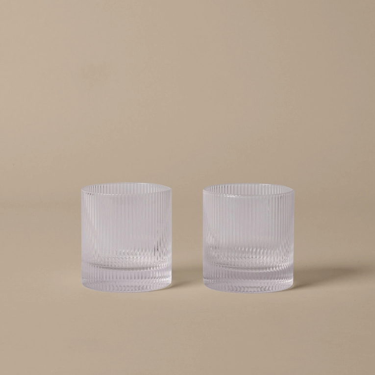 Carafe & verre Set de 2 verres Tumbler RIPPLE Transparent FERM LIVING