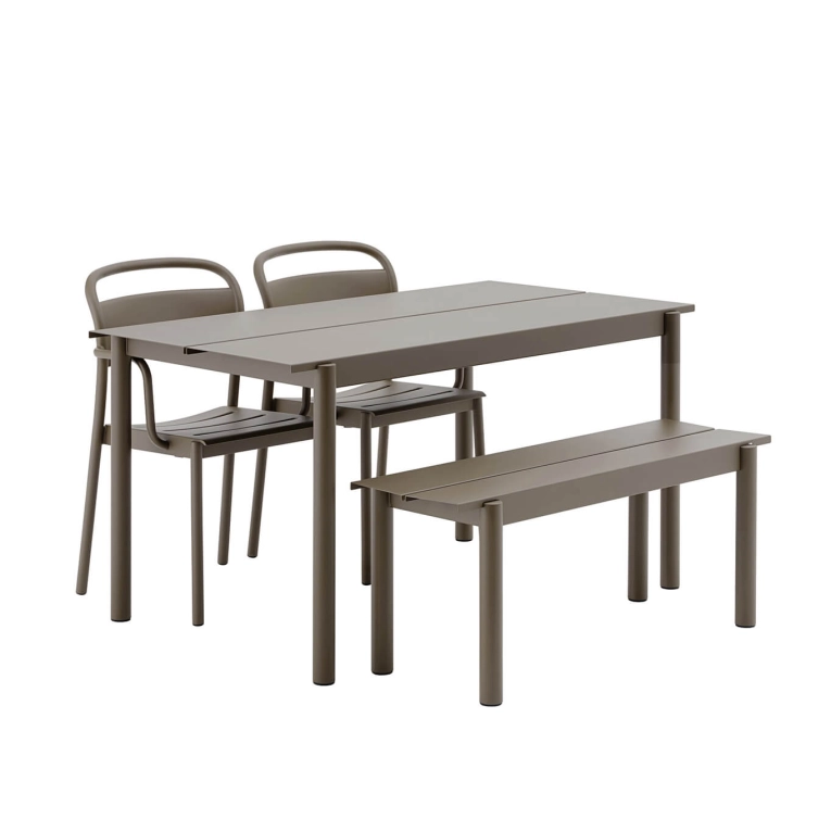Table extérieure LINEAR STEEL Taupe MUUTO