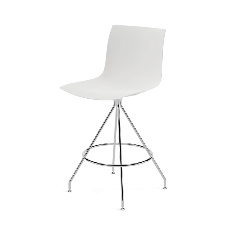 Stool CATIFA RE 46, H 65 White, Chrome Base ARPER
