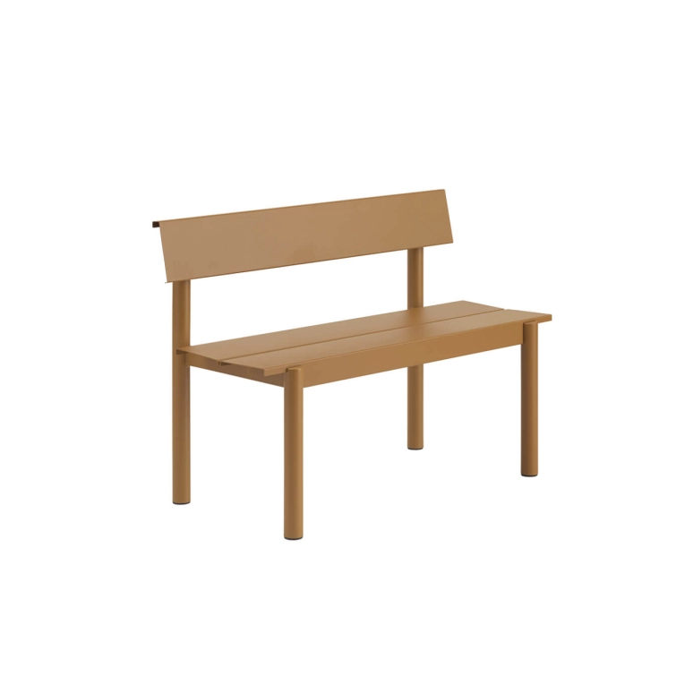 Banc extérieur LINEAR STEEL avec dossier L 110 Orange brûlé MUUTO