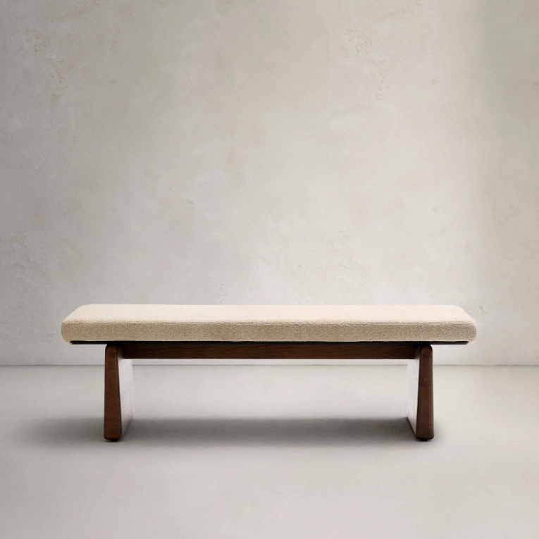 TOPAZ Frêne finition Noyer / Tissu Chenille beige KAVE HOME