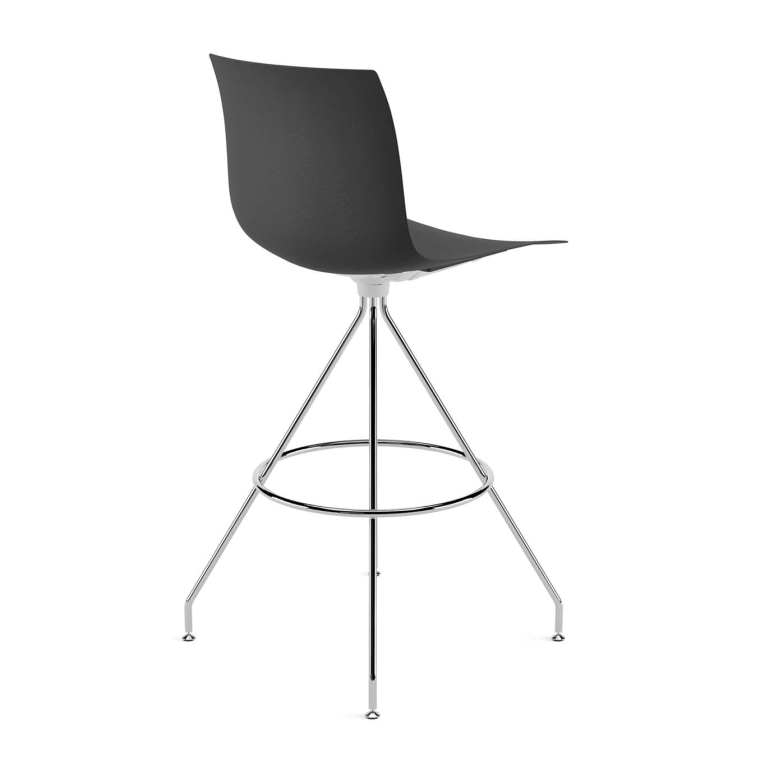 Bar Stool CATIFA RE 46, H 75 Black, Chrome Base ARPER