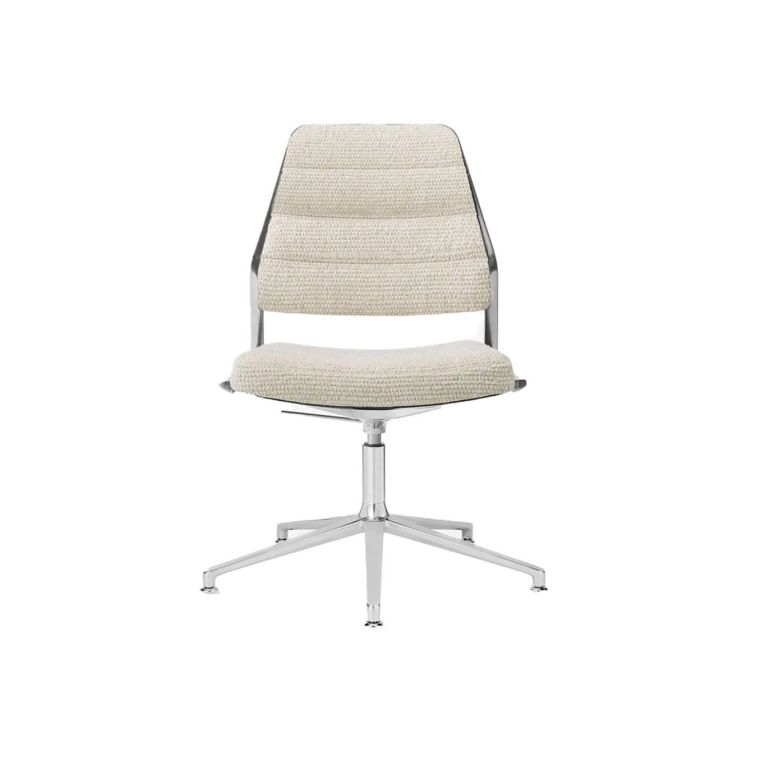 SWIVEL CHAIR 454+ à patins tissu Wavy / Aluminium poli VIPP