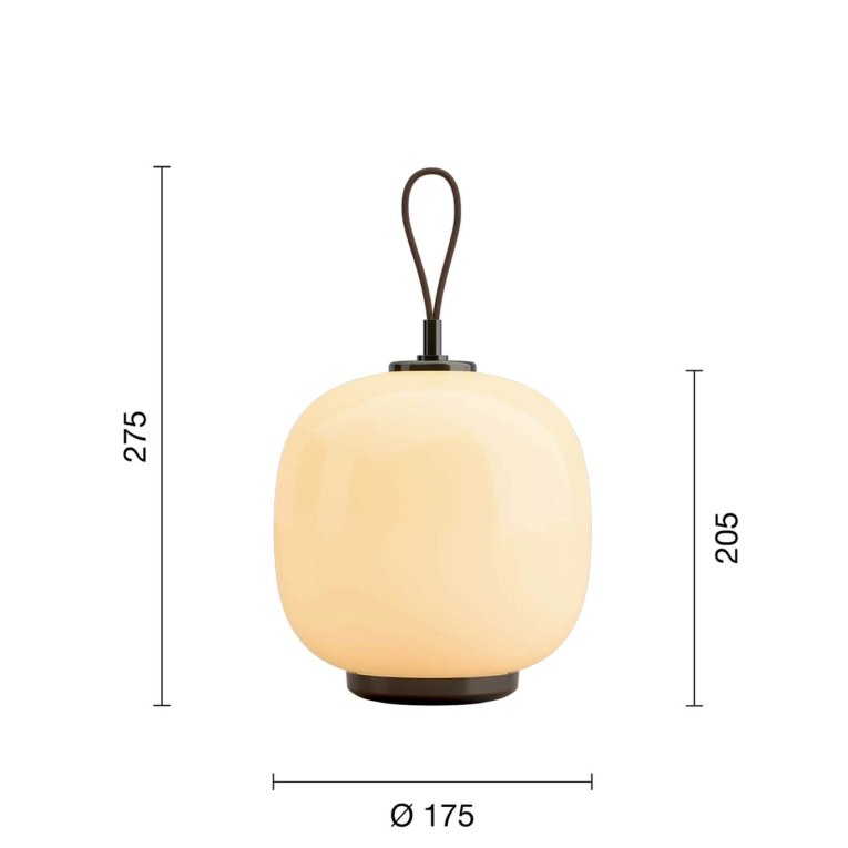 Lampe sans fil VL45 RADIOHUS PORTABLE Laiton vieilli/ Jaune pâle LOUIS POULSEN