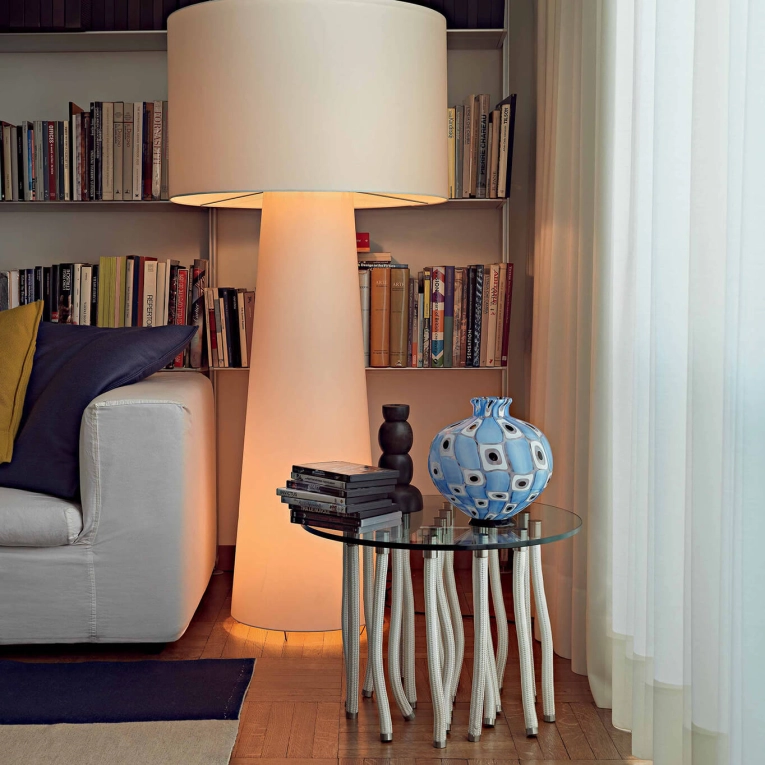 Table d'appoint guéridon ORG H 40 Blanc CAPPELLINI