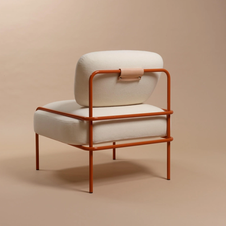 Fauteuil LAIME 42 Orange brun/ Arpin écru NOMA