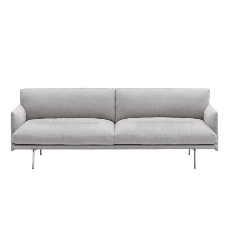 Canapé OUTLINE SOFT 3 places tissu Clay 12/aluminium MUUTO