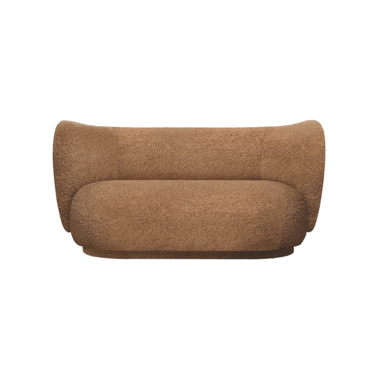 Canapé RICO 2 Places Bouclé Brun Clair FERM LIVING