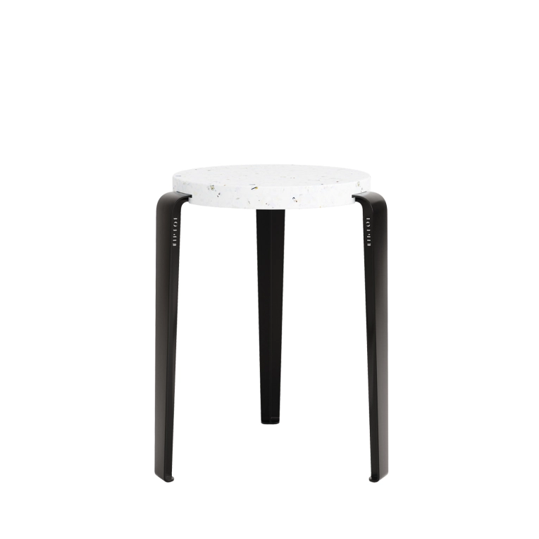 Tabouret LOU Plastique Recyclé Venezia Noir graphite TIPTOE