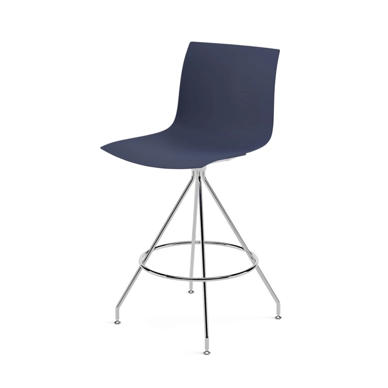 Stool CATIFA RE 46, H 65 Blue, Chrome Base ARPER