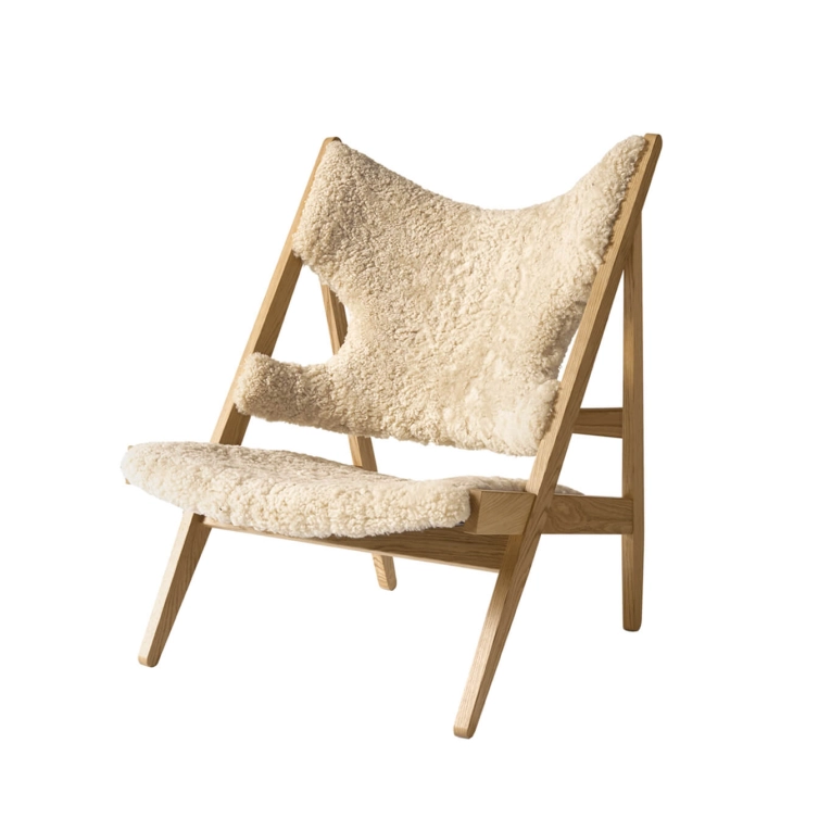 Fauteuil KNITTING Chêne/ Sheepskin Nature AUDO COPENHAGEN