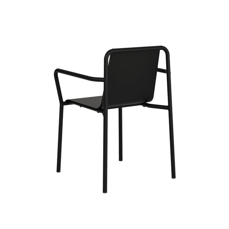 Chaise extérieure PANORAMA Noir Graphite avec accoudoirs TIPTOE